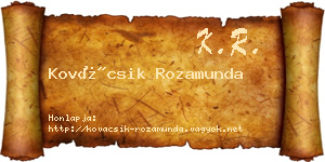 Kovácsik Rozamunda névjegykártya